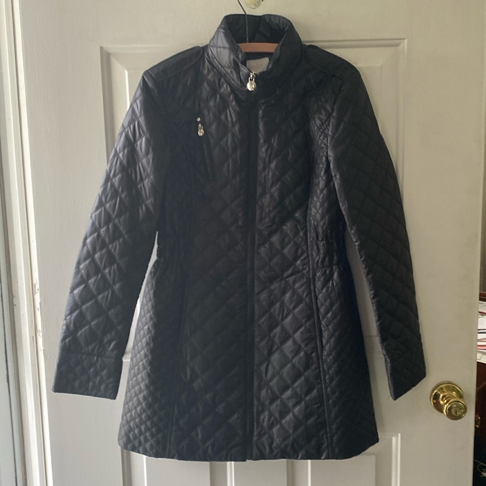 Black Quilted Women's Coat - Picture 4 of 11
